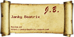 Janky Beatrix névjegykártya